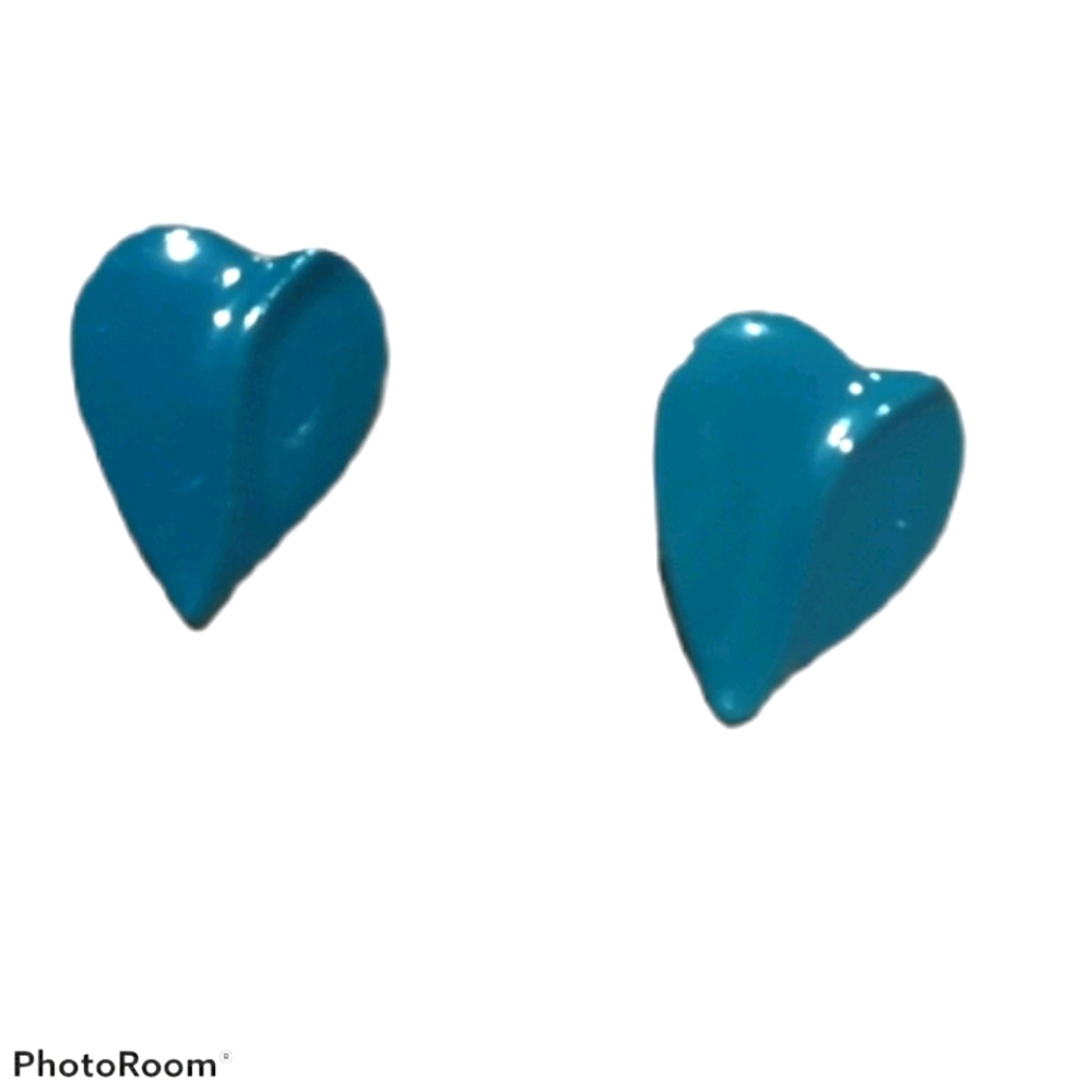 🍀3/$30 Vintage Teal Heart  Earrings